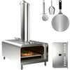 VEVOR Portable Pizza Oven 12", Stainless Steel Pizza Oven Outdoor, Charcoal & Pellets Pizza Maker with Adjustable Feet, Portable Wood Oven with Complete Accessories for Outdoor Cooking, Silver