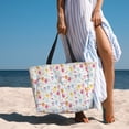 thumbnail image 6 of Zufioo Cute Owl Print Large Capacity Beach Travel Bag, Zippered Pocket Foldable Hand-held Shoulder Beach Bag, 6 of 7