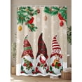 thumbnail image 4 of Fsddascl Christmas Gnomes Shower Curtain Set - 48" x 72" Washable Bathtub Curtain with 12 Hooks, Brow Pine Branches Cardinal Birds Waterproof Fabric Stall Shower Curtains for Bathroom/Bathtub Décor, 4 of 6