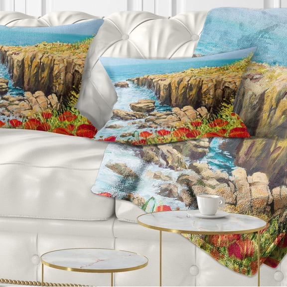Designart Summer Breeze - Landscape Printed Throw Pillow - 12x20