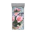 thumbnail image 2 of Ambesonne Floral Fitted Sheet & Pillow Sham Set, Vintage Rose Romance, Full, Pink Grey, 2 of 3