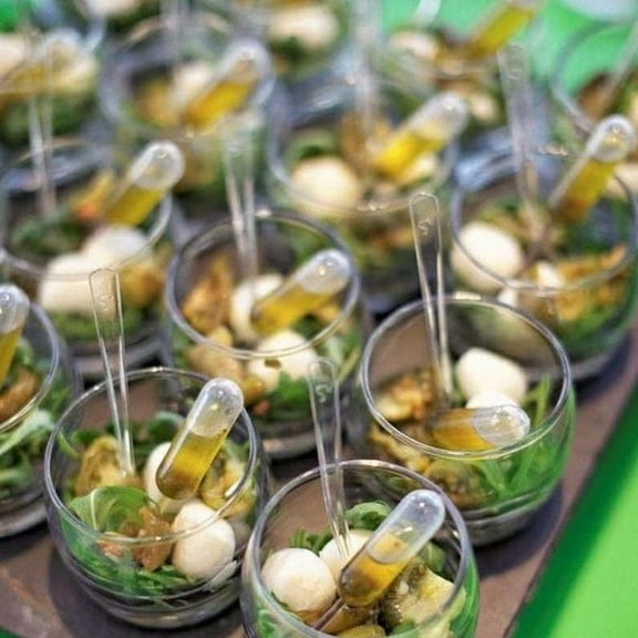 Acrylic Charcuterie Cups with Pipettes & Mini Forks Set of 20