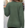 thumbnail image 2 of Plus Size Cozy Chic Cable Knit Sweater - Soft Drop Shoulder Long Sleeve Cross V Neck, 2 of 8