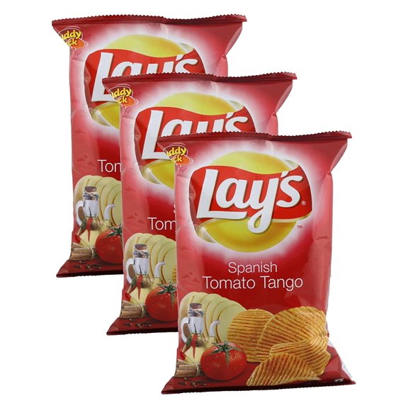 LAY'S Spanish Tomato Tango Potato Chips (Pack of 3) - 52 Grams (1.83 Oz)