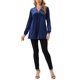thumbnail image 2 of BLUSA DE VELVET PARA MUJER INSPIRE CHIC CON CUELLO EN V Y MANGAS LARGAS, AJUSTE HOLGADO, T-SHIRT TALLA S AZUL OSCURO, 2 of 6