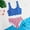 hwj# Blue330, variant on Kids Girls Two Piece Swimwear Striped Print Fashionable 4th Of July Beachwear High Waist Bikini Set Comfortable Beach Pool Swim Suit Spring Summer Swimsuit,Hot Pink,9-10 Years