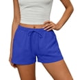 thumbnail image 2 of Atogsazn Womens Summer Cotton Shorts Casual Athletic Elastic Waist Short Pants with Pocker Running Gym Pants Blue S Fashion, 2 of 5