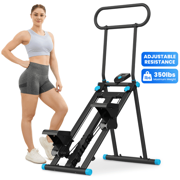 HXD-ERGO Stair Stepper, Upgrade 6-Level Resistance Stair Master with Adjustable Handlebar, Folding Stair Climber Workout Machine