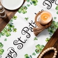 thumbnail image 3 of St. Patrick's Day Table Runner - 36 Inch Long Green Gnomes Lucky Shamrocks Flags Cotton and Linen Blended Dress Scarves Farmhouse Table Runner for Kitchen Dining, Coffee Table, 13" x 36", 3 of 8
