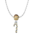 thumbnail image 1 of Delight Jewelry Two-tone 3-D Candy Cane Mia Monkey Charm Necklace, 1 of 4