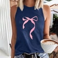 thumbnail image 2 of fatyb Women's Casual Tank Tops Bow Print Sleeveless Graphic Tee Crew Neck Loose Summer Comfy Tshirts, 2 of 4