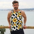 thumbnail image 6 of Salouo Cute Cow Print Sunflower A for Men's Tank Tops,Sleeveless Muscle Shirts for Men Quick Dry Workout Tank Top Gym Muscle Tee Fitness Bodybuilding Sleeveless T Shirt-4X-Large, 6 of 7