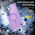 thumbnail image 6 of Allytech Galaxy S23+ Plus Case, Compatible with Magsafe Wireless Charging Transparent Anti-Scratch Bumper Back Cover for Samsung Galaxy S23 Plus - Purple, 6 of 8