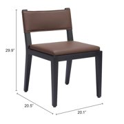 Roxas Dining Chair Brown Dining Chair, Modern Style, Plush and durable faux leather fabric, Poplar Wood, Indoor Dining