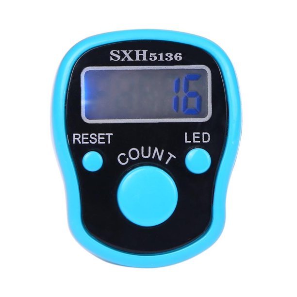 Marcador de puntada Contador de anillo de dedo Luz LED Contador de conteo electrónico (Azul) Tmvgtek Piezas de repuesto para herramientas