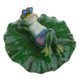 thumbnail image 1 of Figura de rana flotante sobre hoja de loto con varios adornos creativos de animales Acostado, 1 of 9