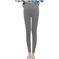 thumbnail image 3 of oelaio Thick Fleece Lined Leggings for Women High Waisted Winter Thermal Warm Yoga Pants Workout Leggings Gray L, 3 of 9