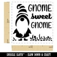 thumbnail image 2 of Gnome Sweet Gnome Home Striped Hat Self-Inking Rubber Stamp Ink Stamper - Green Ink - Small 1 Inch, 2 of 7
