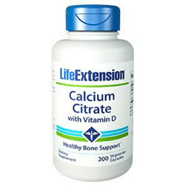 Life Extension Calcium Citrate with Vitamin D 200 Capsules - 2 Pack -  Walmart.com