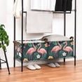thumbnail image 3 of Yayeee Foldable Storage Basket for Shelves with Handles Set of 2 Waterproof Cloth Bins, Flamingo Leaves Pattern, 3 of 7