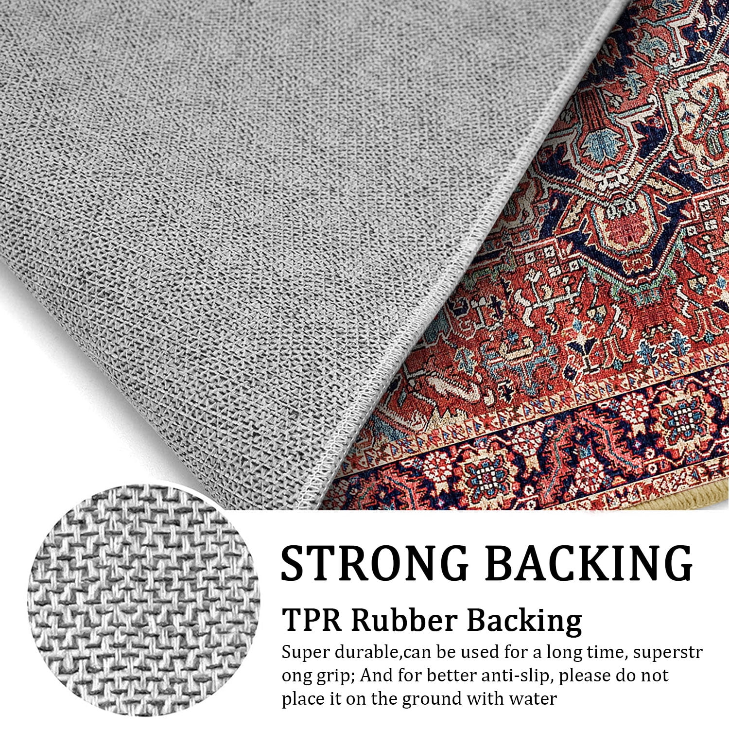 TECHVIDA Kitchen Rugs 3 Piece Set,Non Slip Machine Washable Kitchen Mats,Boho Vintage Abstract Kitchen Carpet for Farmhouse Living Room Hallway