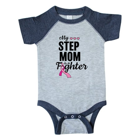 

Inktastic Breast Cancer Awareness My Step Mom is a Fighter Gift Baby Boy or Baby Girl Bodysuit