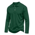 thumbnail image 2 of CCRFTGI Mens Golf Shirt Long Sleeve Lightweight Work Polo Tee Moisture Wicking Quick Dry Outdoor Golf Polos for Men Dark Green XXL, 2 of 6