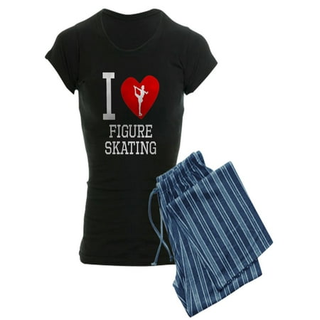 

CafePress - I Heart Figure Skating Pajamas - Women s Dark Pajamas