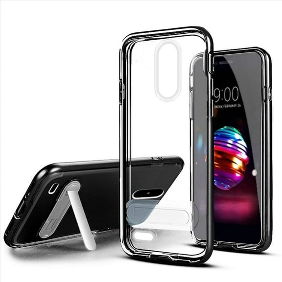 GSA Clear Transparent Hybrid Magnetic Stand Black For LG K10 2018, Lg K30, Harmony 2