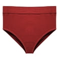 thumbnail image 2 of Siminsem High Waist Ribbed Cotton Panties for Women Pure Cotton Underwear Full Coverage Briefs Soft Stretchy Breathable No Show Tummy Control Multipack S-XXL, Red,M, 2 of 5