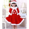 thumbnail image 2 of YunPes 3 Pieces Girls Santa Dress, Christmas Dress up Suit for Girl Kids Performance Velvet Dress Up with Belt Hat Xmas Outfit, 2 of 9