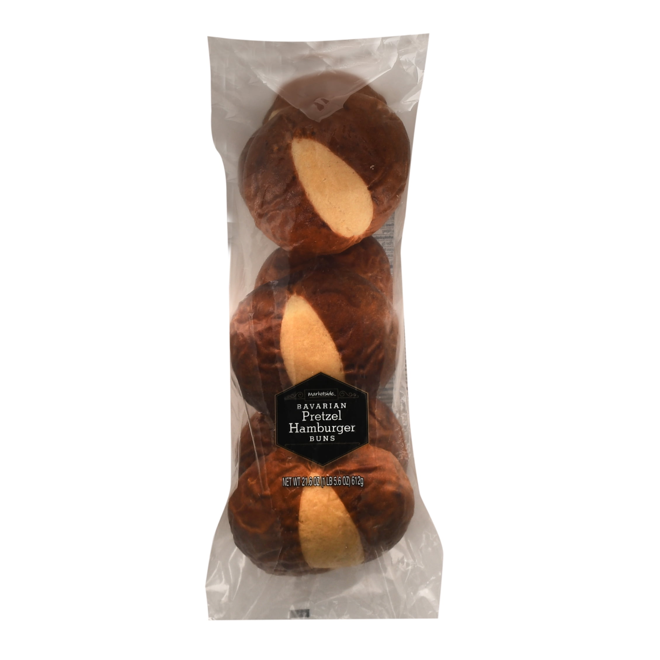 Marketside Bavarian Pretzel Hamburger Buns, 6 count, 21.6 oz