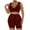 Wine, variant on Oplxuo Workout Sets for Women 2 Piece Tracksuit Seamless Ribbed Crop Tank Top and High Waist Shorts Going Out Gym Yoga Outfits