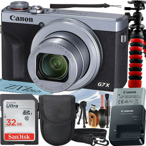 Canon PowerShot G7 X Mark III Digital Camera (Silver) with 4.2x Optical Zoom Lens + SanDisk 32GB Memory Card + Case + ZeeTech Advanced Bundle