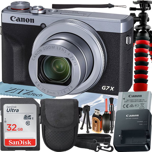 Canon PowerShot G7 X Mark III Digital Camera (Silver) with 4.2x Optical Zoom Lens + SanDisk 32GB Memory Card + Case + ZeeTech Advanced Bundle