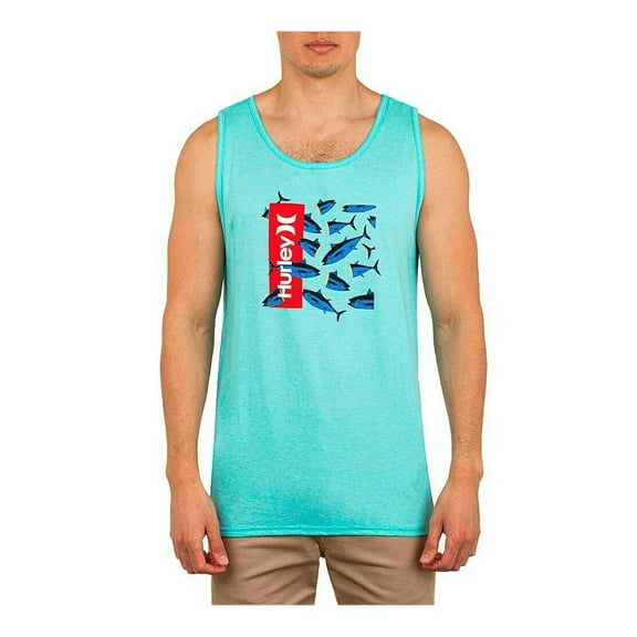 Hurley Men's Tank Top One and Only Ahi Box Sleeveless Tee T-Shirt (XX-Large, Tropical Twist)