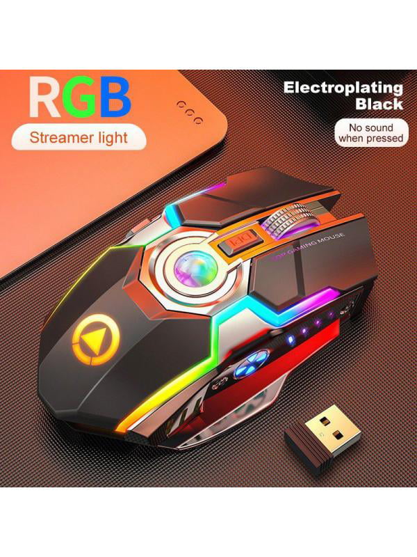 Rechargeable  Wireless Silent LED Backlit USB Optical Ergonomic Gaming Mouse R 