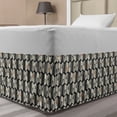 thumbnail image 1 of Geometric Bed Skirt, Retro Hexagonal Shapes Pattern Abstract Symmetric Honeycomb Modern, Elastic Bedskirt Dust Ruffle Wrap Around for Bedding Decor, 4 Sizes, Eggshell Dark Blue Grey, by Ambesonne, 1 of 2