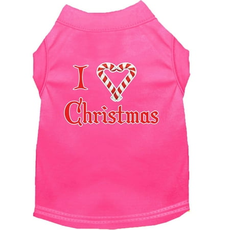 Christmas Screenprinted Dog Shirt, "I Heart Christmas"