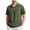 Army Green, variant on HaoXianJian Plus Size Men's Linen Shirts Top Short Sleeve Button Up Tshirt Casual V Collar Solid Color Shirt Summer Beach Top Loose Fits Blouses for Men with 2 Pocket L-5X