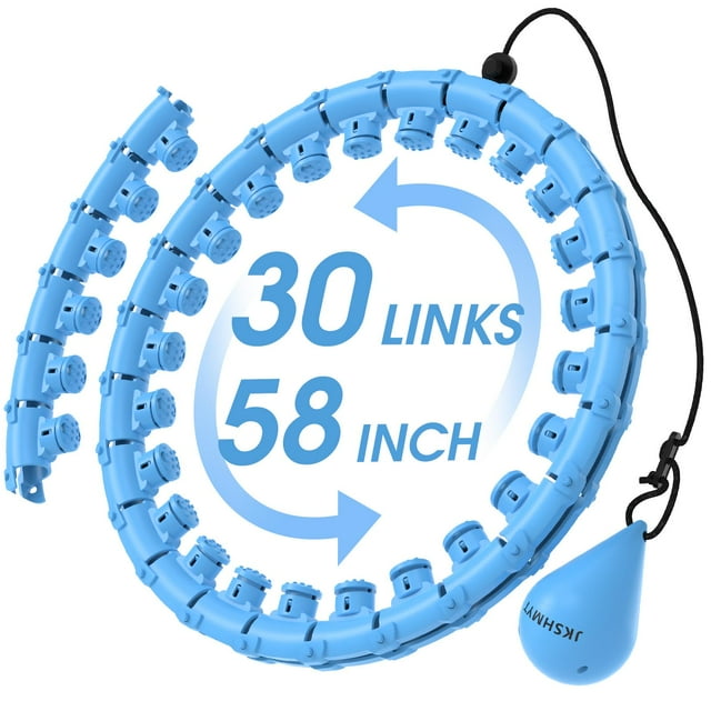 Aro de fitness con peso JKSHMYT, 30 eslabones, ajustable, 3 kg, azul