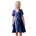 thumbnail image 6 of Flower Girl Dresses Wedding Guest Bridesmaid Party Short Sleeve Ruffle Velvet Formal Midi Teens Girls Dress Size 4-13Y, 6 of 12
