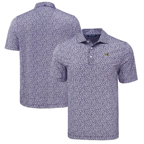 Men's Cutter & Buck Purple Baltimore Ravens Pike Eco Flora Print Polo