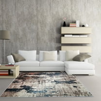 YouLoveIt Modern Floor Rug Anti-skid Area Rug Modern Abstract Floor Carpet Stain Resistant Area Rug Living Room Bedroom Area Rug Non-Shedding 5.2x7.5ft Area Rug Pad(5x7ft)