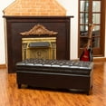 thumbnail image 2 of Newest Solid Wood Storage Ottoman Bench - 49.75" Extra Long, Leather Upholstered with Tufted Top, Espresso Brown, 2 of 7