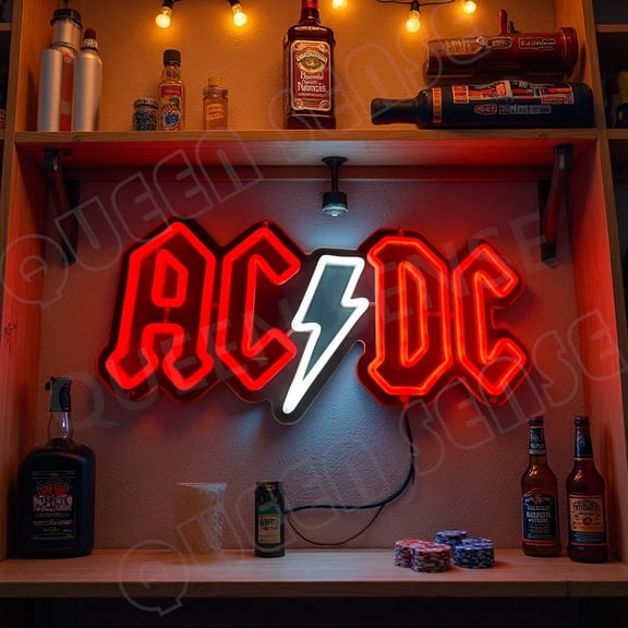 Queen Sense 16"x8" ACDC AC DC LED Neon Sign for Wall Decor Dimmable USB Powered LED Light W116ACDC-5VLED