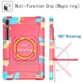 thumbnail image 4 of Kids Case for Samsung Galaxy Tab S8 Plus 2022/S7 FE 2021/S7 Plus 2020 12.4 inch Tablet with Screen Protector Film, Dteck 360 Degree Swivel Handle Grip Stand Rugged Shockproof Case,Colorful Rose, 4 of 9