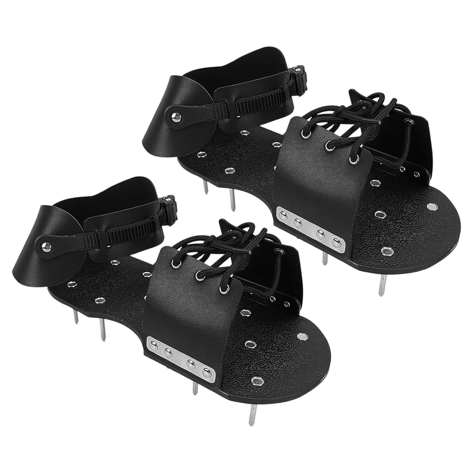2 in 1 Aerator Shoes For Lawns And Epoxy Floors Steel Spikes Penetrate Hard Soil Easy Use