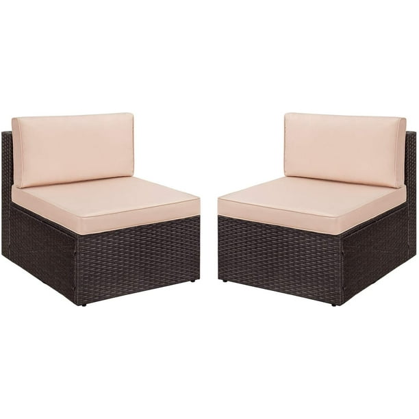 Devoko 2 Pieces Patio Furniture Sets All Weather Outdoor Sectional Sofa