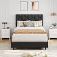 thumbnail image 4 of Kojooin Bed Frame with Upholstered Headboard, Platform Base with Wooden Slats, No Box Spring Needed and Easy Assembly, 4 of 8
